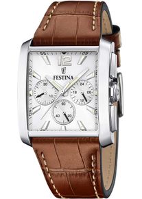 Festina Herren Chronograph, braun, Armbanduhren, Armbanduhr, Quarzuhr, Herrenuhr, Stoppfunktion, Edelstahlarmband