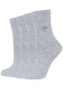 JOOP! JOOP Damen Socken "For your daily", Gr. 35, grau, Baumwollmischung, unifarben, meliert, Socken, mit Cornflower-Logo, Rippenbündchen