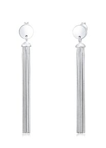 Elli Damen Paar Ohrhänger "Ohrhänger Schlangenkette 925 Sterling Silber", OneSize, ohne Stein, Silber 925 (Sterlingsilber), silber, Silber 925