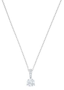 Swarovski Damen Kette mit Anhänger "Stilla Round, 5472635", Metall, L: 43cm B: 1,2mm, silber, Metall, B:1,2mm, Halsketten, mit Swarovski Kristall
