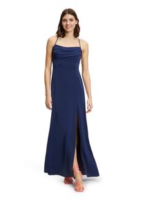 Vera Mont Damen Abendkleid "Vera Mont Abendkleid mit Wasserfallausschnitt", blau, festlich, Gr. 42, Obermaterial: 100% Polyester. Futter: 100%