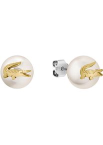 Lacoste Damen Paar Ohrstecker "MATCHPOINT, 2040432", Perlen-Edelstahl, gold, Perlen, Edelstahl, Ohrringe, mit Perle (imitiert)