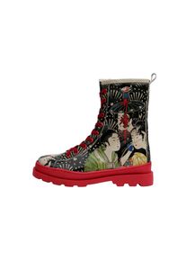 DOGO Damen Stiefelette "Gisele Let's Find A Place To Get Lost Damen Stiefel / Female", Gr. 38, schwarz, Lederimitat, Schuhe, Vegan