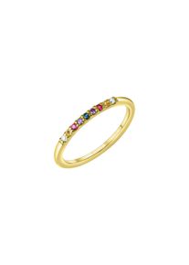 Vivance Damen Fingerring "925-Sterling Silber vergoldet Zirkonia", 058 (18,5), Silber 925 (Sterlingsilber)bunt, Silber 925 (Sterlingsilber),