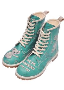 DOGO Damen Schnürboots "Boots There Is Always Hope Damen Boots / Female", Gr. 40, grün, Lederimitat, Schuhe, Vegan