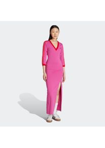 Damen Maxikleid "MAXI DRESS V"semi lucid fuchsia, better scarlet, sportlich, Gr. M, adidas originals, Obermaterial: 93% Baumwolle, 7% Elasthan,