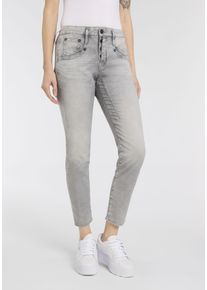 Herrlicher Damen 5-Pocket-Jeans "Shyra Cropped Denim Grey Light Stretch"seagull grau, casual, Gr. 26, Denim/Jeans, Obermaterial: 49% Baumwolle, 33%