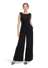 Vera Mont Damen Overall "Vera Mont Jumpsuit mit weitem Bein", schwarz, elegant, Gr. 42, Cru00eape, Obermaterial: 95% Polyester, 5% Elasthan. Futter: