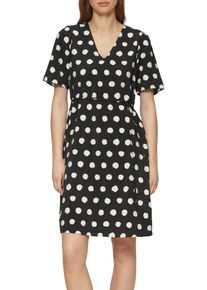 s.Oliver Damen Minikleid, schwarz, casual, Gr. 36, bedruckt, Obermaterial: 84% Viskose, 16% Polyamid, Kleider, mit All-Over Print