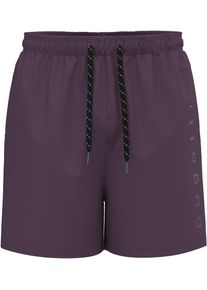 Bugatti Herren Badeshorts "Ramon", lila, sportlich, Gr. S, unifarben, Polyester, Badehosen, Tonal reflektiv Logoprint auf dem linken Bein