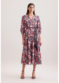 Seidensticker Damen Sommerkleid "Schwarze Rose", rosa, Gr. 36, bedruckt, 65% Baumwolle 35% Leinen/Flachs, Kleider, 7/8-Arm V-Neck Druck