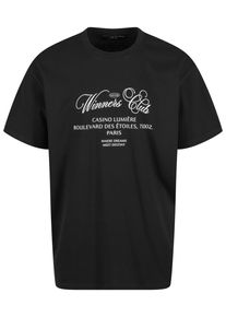 MisterTee Herren T-Shirt "MisterTee Winners Club Oversize Tee", schwarz, casual, Gr. XS, bedruckt, 100% Baumwolle, Shirts