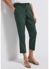 Street One Damen Stoffhose "Style Bonny", grün, casual, Gr. 40, unifarben, Web, Obermaterial: 66% Baumwolle, 30% Polyester, 4% Elasthan, Hosen, mit