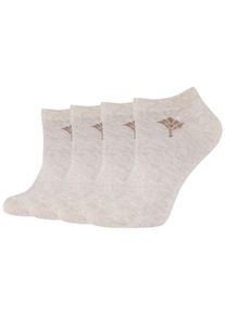 JOOP! JOOP Damen Kurzsocken "for your daily glam", Gr. 35, beige, Baumwollmischung, unifarben, Socken, mit diskretem Logo-Muster