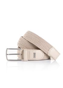 MONTI Damen Ledergürtel "HAMBURG", beige, casual, Gr. 105, unifarben, Materialmix, Gürtel, 3,5 cm breit, Elastischer Flechtgürtel,