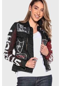 Cipo & Baxx CIPO & BAXX Damen Jeansjacke "Jacken", schwarz, casual, Gr. S, bedruckt, 98% Baumwolle;2% Elasthan, Jacken, im modernen Look