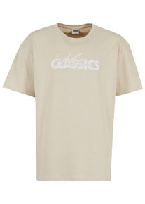 Urban Classics Herren T-Shirt "Urban Classics UC Cursive Bold Logo Heavy Oversized Tee", beige, casual, Gr. XXXL, bedruckt, 100% Baumwolle, Shirts