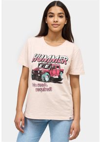 Recovered Damen T-Shirt "No Roads Required Hummer", rot, Gr. XXL, bedruckt, 100% Baumwolle, Shirts, mit coolem Print