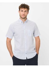 Brax Herren Kurzarmhemd "Style DAN", blau, Gr. XXL, 70% Baumwolle, 30% Leinen, Hemden