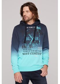 CAMP DAVID Herren Kapuzensweatshirt, blau, casual, Gr. 4XL, bedruckt, Material: 60% Baumwolle, 40% Polyester, Sweatshirts, mit Farbverlauf