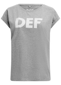 DEF Herren Kurzarmshirt "DEF Damen Sizza T-Shirt", grau, casual, Gr. XS, bedruckt, 100% Baumwolle, Shirts