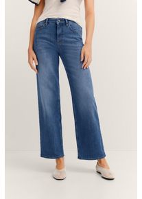 Bugatti Damen 5-Pocket-Jeans350, blau, Gr. 44, 98% Baumwolle, 2% Elasthan, Jeans, mit geradem Beinverlauf