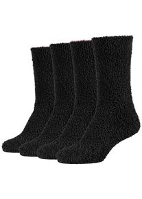 Camano Damen Kuschelsocken "warm & cozy", Gr. 35, schwarz, Polyester, Elasthan, unifarben, Socken, bequem, weich, soft, kein Einschneiden, winter