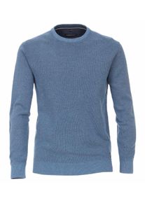 Casamoda Herren Strickpullover "Casamoda Pullover uni", blau, Gr. L, 90% Baumwolle, 10% Polyamid, Pullover