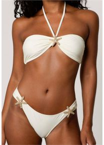 MODA MINX Damen Bikini-Hose "Starfish Fixed Brazilian Bikini Bottom", beige, Gr. XL, unifarben, 82% Polyamid, 18% Elasthan, Badehosen, mit tollen