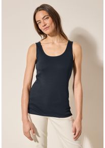 Cecil Damen Trägertop, blau, casual, Gr. XS, unifarben, Web, 100% Baumwolle, Tops, aus reiner Baumwolle