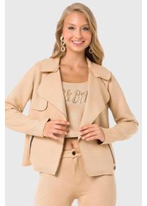 Cipo & Baxx CIPO & BAXX Damen Lederimitatjacke "Jacken", grau, casual, Gr. S, unifarben, 100% Polyester, Jacken, in Wildleder-Optik
