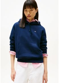 Tommy Jeans Damen Hoodie "TJW REG S FLAG HOODIE", blau, casual, Gr. M, unifarben, Sweatware, Obermaterial: 80% Baumwolle, 20% Polyester, Sweatshirts,
