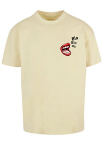 Merchcode Herren T-Shirt "Merchcode Herren Bla Bla Bla Comic Heavy Oversized Tee", gelb, casual, Gr. XS, bedruckt, 100% Baumwolle, Shirts