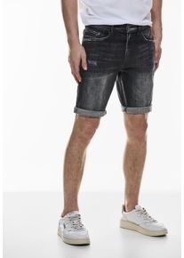 Street One MEN Herren Bermudas, schwarz, casual, Gr. 33, unifarben, Web, 98% Baumwolle, 2% Elasthan, Hosen, 5-Pocket-Style