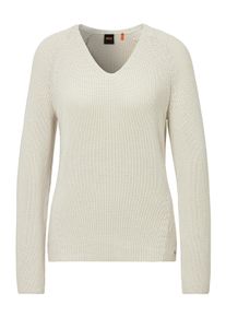 BOSS Orange Damen Strickpullover "Fardin Premium Damenmode", weiß, modisch, Gr. S, unifarben, Strick, Obermaterial: 100% Baumwolle, Pullover, mit