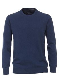 Casamoda Herren Strickpullover "Casamoda Pullover uni", blau, Gr. XL, 100% Baumwolle, Pullover