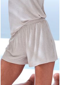 s.Oliver Damen Pyjamashorts, Gr. 32, grau, Rippware, Obermaterial: 92% Modal (TENCEL), 8% Elasthan, meliert, modisch, Hosen, in elastischer Rippware