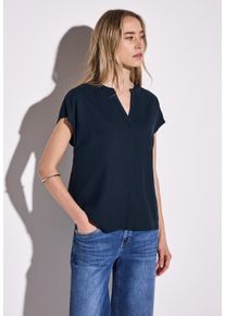 Street One Damen Hemdbluse, blau, casual, Gr. 36, unifarben, Stoff, 100% Viskose, Blusen, aus softer Viskose