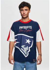 Recovered Herren T-Shirt "NFL Patriots New England Cut and Sew Oversized", blau, casual, Gr. XXL, bedruckt, 100% Baumwolle, Shirts, für alle New