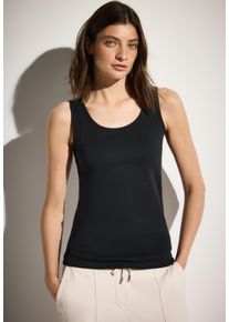 Cecil Damen Trägertop, schwarz, casual, Gr. XS, unifarben, Web, 100% Baumwolle, Tops, aus reiner Baumwolle