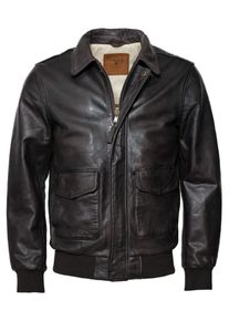 Top Gun Herren Lederjacke "TG2023003", braun, Gr. L, Obermaterial: 100% Lammleder / Futter: 100% Polyester / Wattierung: 100% Polyester / Strick: