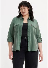LEVI'S® PLUS LEVI'S PLUS Damen Hemdbluse "DOREEN UTILITY SHIRT"schwarz fores, casual, Gr. XXL, Obermaterial: 100% Lyocell, Blusen