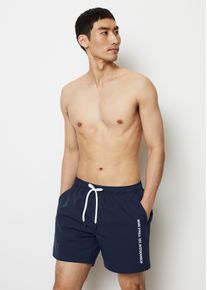 Marc O'Polo MARC O'POLO Herren Badeshorts "Essentials", blau, sportlich, Gr. XXL, unifarben, Polyester, Badehosen, mit seitlichen Taschen und Logoschriftzug