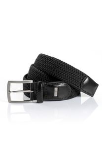 MONTI Damen Ledergürtel "HAMBURG", schwarz, casual, Gr. 105, Flechtoptik, Materialmix, Gürtel, 3,5 cm breit, Elastischer Flechtgürtel,