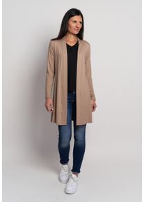 Seidel Moden Damen Cardigansand, walnuss,85, casual, Gr. 34, unifarben, Jersey, Obermaterial: 95% Viskose, 5% Elasthan, Strickjacken, ohne Verschluss