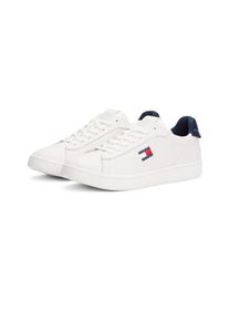 Tommy Jeans Herren Sneaker "ARCHIVE '98", Gr. 40weiß, blau rot, Nappaleder, unifarben mit Farbeinsatz, sportlich, Schuhe, Freizeitschuh, Streetwear,