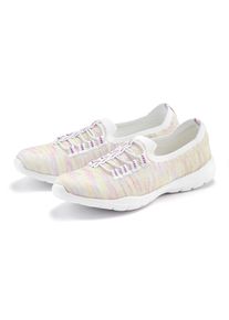 Lascana Damen Sneaker "Slipper, Halbschuh, leichtes Meshmaterial", Gr. 36gelb, pink meliert, Obermaterial: 100% Textilmaterial. Futter: 100%