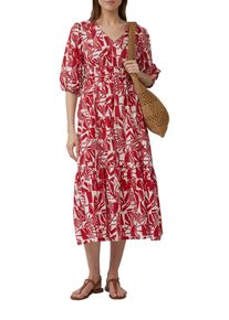 s.Oliver Damen Sommerkleidchilli pepper aop, casual, Gr. 42, bedruckt, Web, Obermaterial: 100% Baumwolle, Kleider, mit All-Over Print und V-Ausschnitt