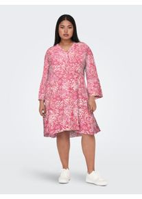 Only CARMAKOMA Damen Tunikakleid "CARMARRAKESH LIFE 3/4 TUNIC DRESS AOP"cloud dancer aop:sikka print, casual, Gr. 46, bedruckt, Jersey, Obermaterial: