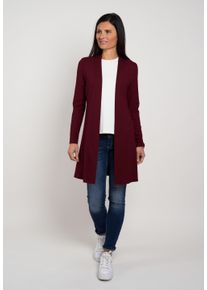 Seidel Moden Damen Cardiganbordeaux,48, casual, Gr. 38, unifarben, Jersey, Obermaterial: 95% Viskose, 5% Elasthan, Strickjacken, ohne Verschluss und